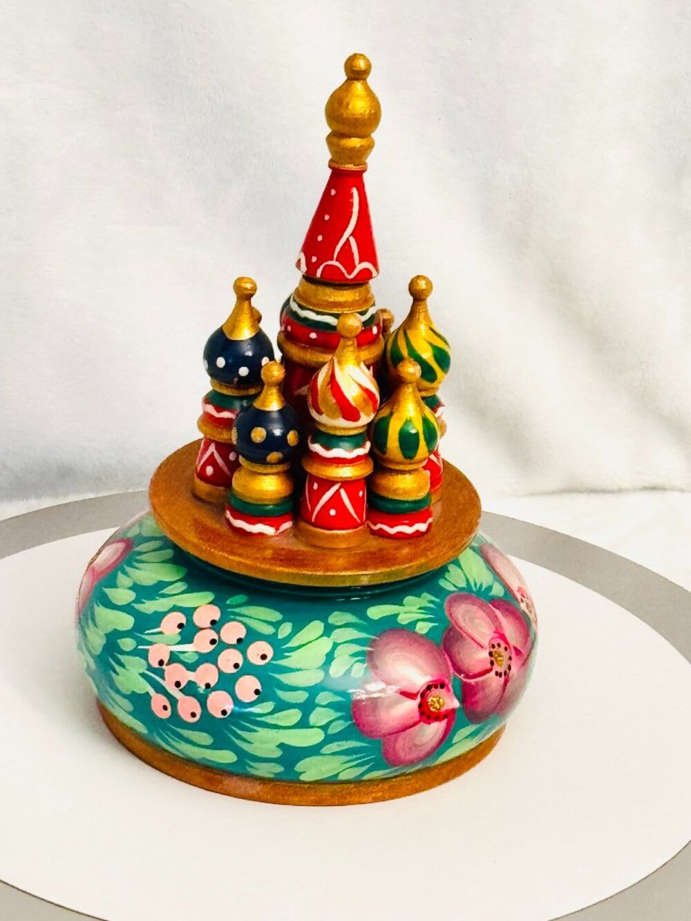 Vtg St Basil's Cathedral 7" Russian Wood Handmade Khokhloma Folk Art Gift READ